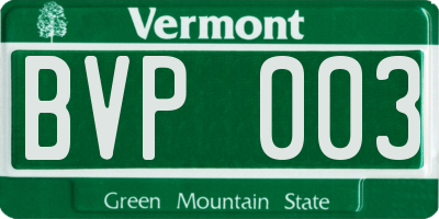 VT license plate BVP003