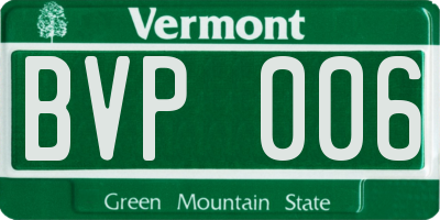 VT license plate BVP006
