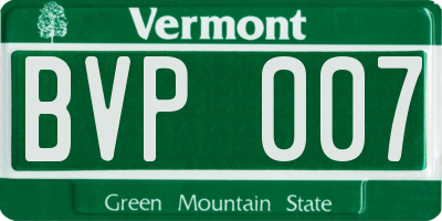 VT license plate BVP007