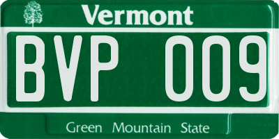 VT license plate BVP009