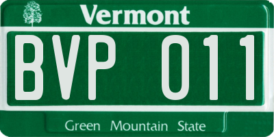 VT license plate BVP011