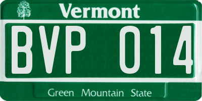 VT license plate BVP014