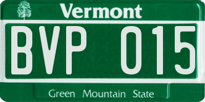 VT license plate BVP015