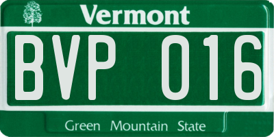 VT license plate BVP016