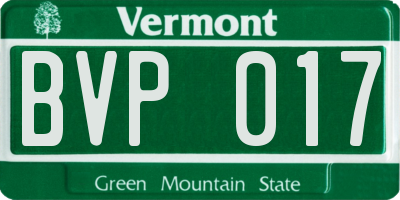 VT license plate BVP017