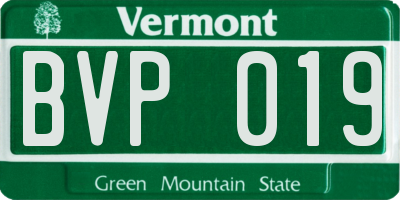 VT license plate BVP019