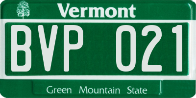 VT license plate BVP021
