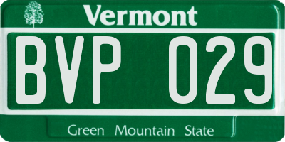 VT license plate BVP029