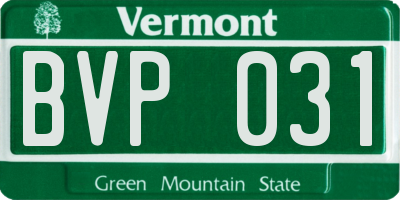 VT license plate BVP031