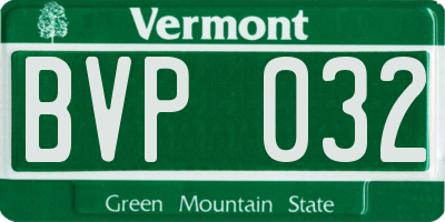 VT license plate BVP032