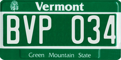 VT license plate BVP034