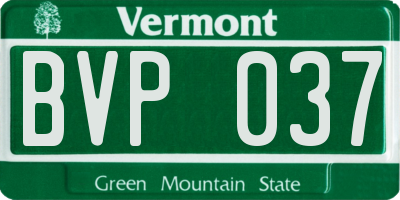 VT license plate BVP037