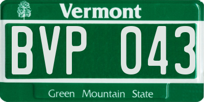 VT license plate BVP043