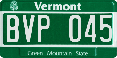 VT license plate BVP045