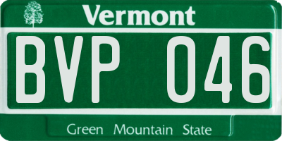 VT license plate BVP046
