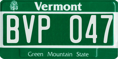 VT license plate BVP047