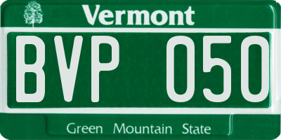 VT license plate BVP050