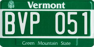 VT license plate BVP051