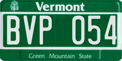 VT license plate BVP054