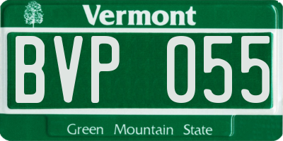 VT license plate BVP055