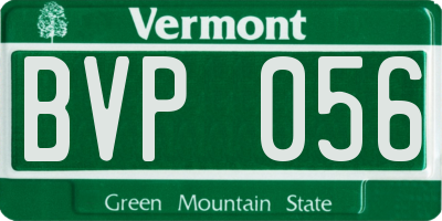 VT license plate BVP056