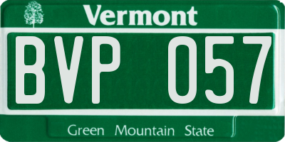 VT license plate BVP057