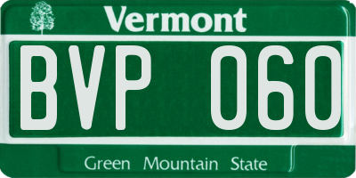 VT license plate BVP060