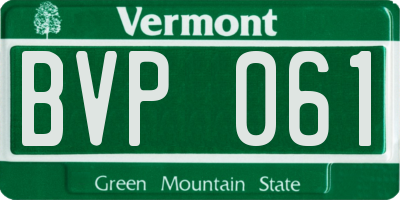 VT license plate BVP061