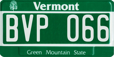 VT license plate BVP066