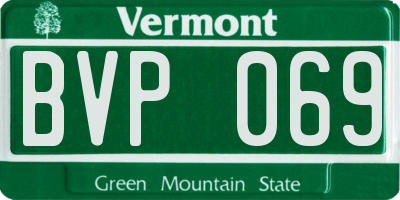 VT license plate BVP069