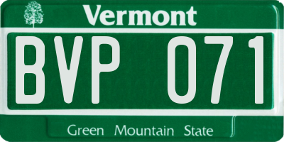 VT license plate BVP071
