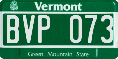 VT license plate BVP073