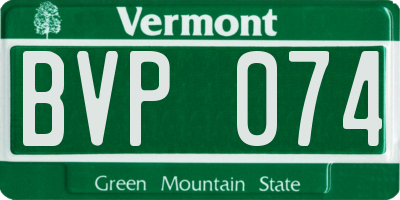 VT license plate BVP074