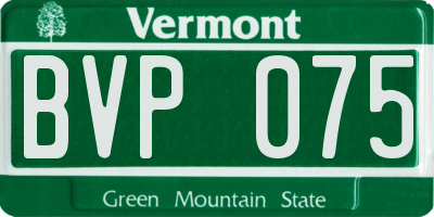 VT license plate BVP075