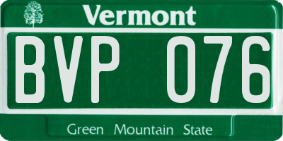 VT license plate BVP076
