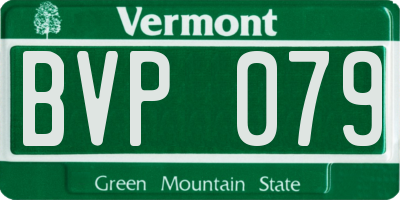 VT license plate BVP079