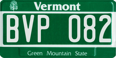 VT license plate BVP082