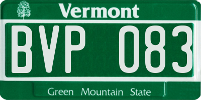 VT license plate BVP083