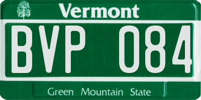 VT license plate BVP084