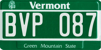 VT license plate BVP087