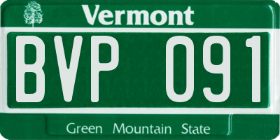 VT license plate BVP091