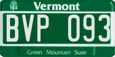 VT license plate BVP093