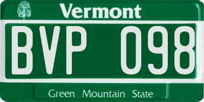 VT license plate BVP098