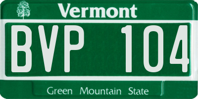 VT license plate BVP104