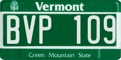 VT license plate BVP109