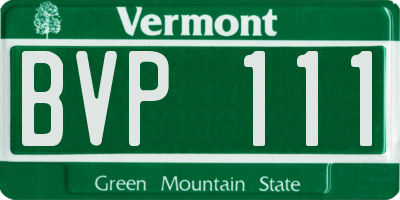 VT license plate BVP111