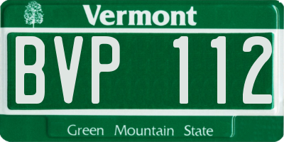 VT license plate BVP112