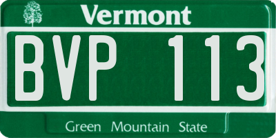 VT license plate BVP113