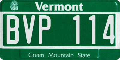 VT license plate BVP114