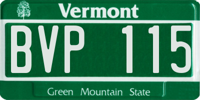 VT license plate BVP115